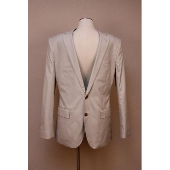 JCrew $298 Men's Ludlow 2 Button Italian Cotton Pique Suit Jacket 36S Stone